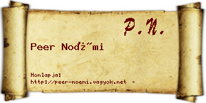Peer Noémi névjegykártya
